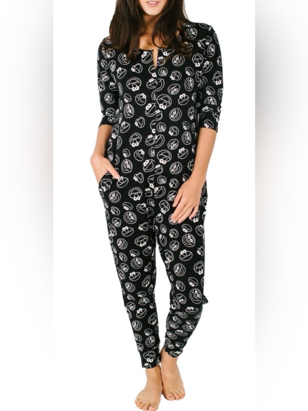 Smash + Tess Sz L Sesame Street Collab Romper Jumpsuit 3/4 Sleeves Pockets